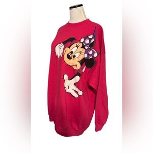 EUC Vintage 1980’s Disney Women's Pink and Black Sweatshirt